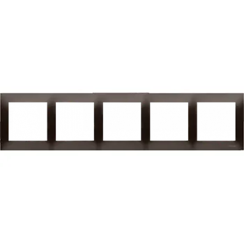 Elektrická zásuvka Rámeček 5 násobný, metalizovaný, Simon 54, barva hnědá metalizovaná