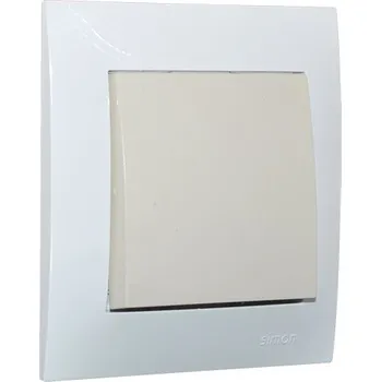 Elektrická zásuvka Vypínač (spínač) s jednou klapkou v rámečku, instalace pod omítku, řazení č. 1/6/7 dle výběru, barva bílá + krémová