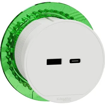 vypínač a zásuvka Zápustná USB nabíječka Unica, USB A+C, 3.1A, kabel 2m, barva bílá