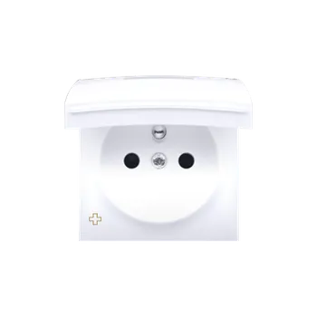 Elektrická zásuvka Kryt zásuvky, s uzemněním, IP44, víčko v barvě krytu, antibakteriální, Simon 54, barva bílá antibakteriální