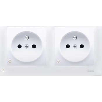 Elektrická zásuvka Zásuvka dvojnásobná 250V/16A Simon 54, ANTIBAKTERIÁLNÍ bílá, šroubové svorky, clonky