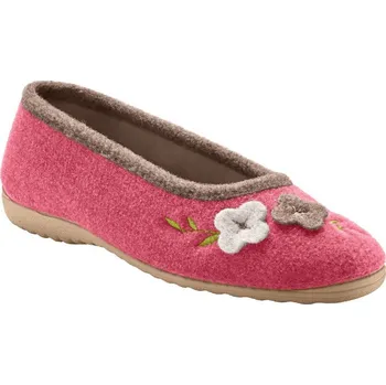 Dámské baleríny Blancheporte Plstěné baleríny s květinovou aplikací malinová 37