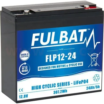 Motobaterie lithiová baterie LiFePO4 FLP12-24 FULBAT 12,8V, 24Ah, 307Wh, hmotnost 2,9 kg, 181x77x167, M311-031
