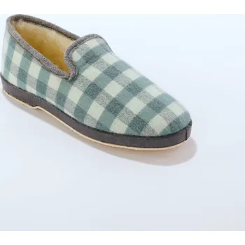 Dámské žabky Kostkované bačkory s vlněnou podšívkou zelená 37