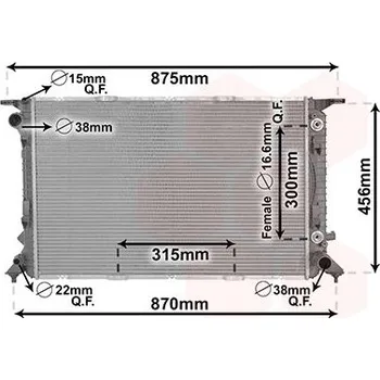 Chladič motoru Chladič, chlazení motoru VAN WEZEL 03002309