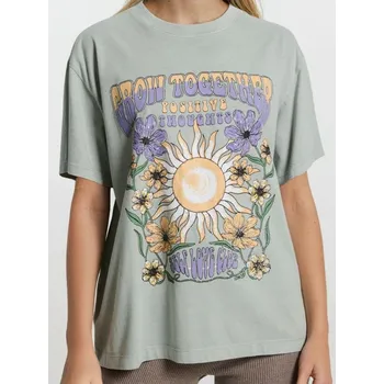 Dámské tričko Sinsay - Tričko s krátkými rukávy a potiskem - šedá - 484FG-85X - 484FG-85X-S