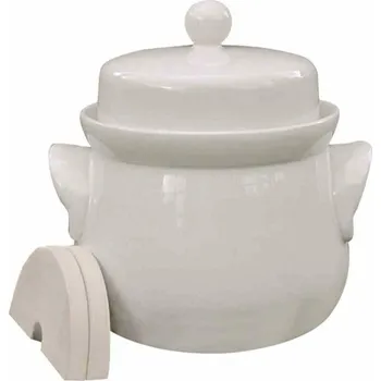 Likér 3202 Mini-Gärtopf creme 2,0 l mit Deckel und Steinen Fermentační nádoba