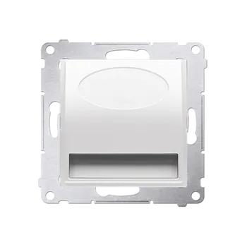 Elektrická zásuvka LED osvětlení (přístroj s krytem), 14 V / 0,56 W, barva světla studená bílá (5900 °K), Simon 54, barva bílá