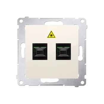 Elektrická zásuvka Zásuvka optická 2 násobná SC/APC (přístroj s krytem), Simon 54, barva krémová