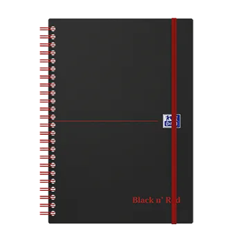 Blok Blok spirálový Oxford Black n’Red Movebook A5/70 listů linka, černý