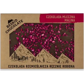 Čokoláda BESKID CHOCOLATE Mléčná čokoláda 42 % s malinami