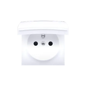 Elektrická zásuvka Kryt zásuvky, s uzemněním, IP44, víčko v barvě krytu, antibakteriální, Simon 54, barva bílá