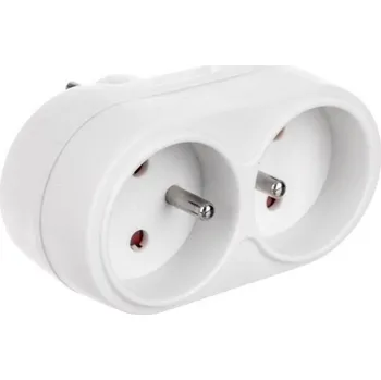 Elektrická zásuvka Rozbočovací zásuvka 2x230V, oválná, bílá