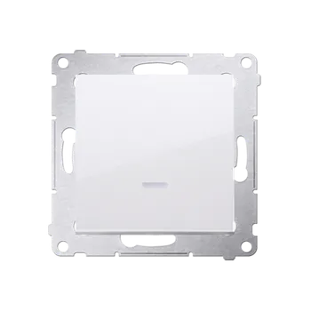 Elektrická zásuvka Spínač jednopólový (přístroj s krytem), se signalizačním LED podsvětlením, řazení 1So (indikuje zapnutý stav), Simon 54, barva bílá