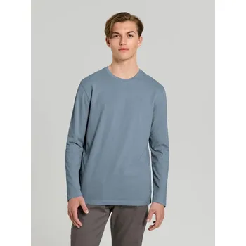 Sinsay - Bavlněné tričko s dlouhými rukávy - světle modrá - 650EY-50X - 650EY-50X-M