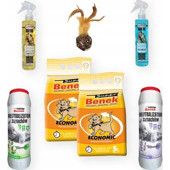 Podestýlka pro kočku SUPER BENEK STELIVO NEUTRALIZÁTOR PACHŮ ABSORBÉR ŠANĚK KOČKA MEGA SADA 7V1