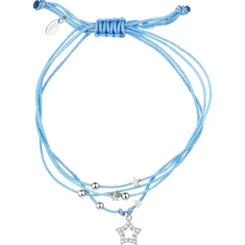 Náramek Náramek se stříbrnými prvky a zirkony - hvězdy, kuličky - AP541-3849