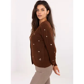 Dámský svetr Factory Price Dámský svetr PM-SW-F510.29 se srdíčky Barva: Béžová, Velikost: UNI