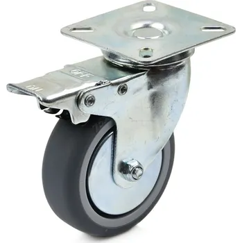 Kolečko Pro-Tech TOOLS Kolečko na vozíky PP/TPR 75x25mm otočné s brzdou 15932 N132075DB