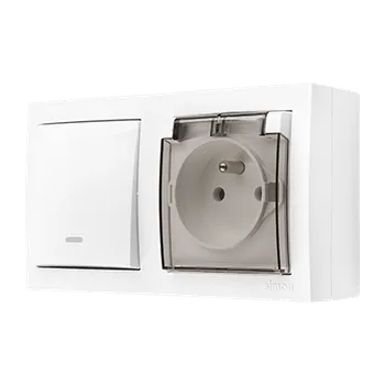 Elektrická zásuvka Jednopólový spínač s podsvětlením odolný proti vlhkosti bílá 16A 10AX