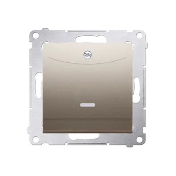 Elektrická zásuvka Spínač na kartu (přístroj s krytem), s orientačním LED podsvětlením, Simon 54, barva zlatá metalizovaná