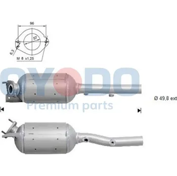 Filtr pevných částic Filtr sazových částic, výfukový systém OYODO 20N0038-OYO