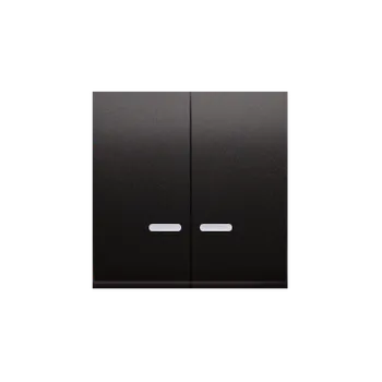 Elektrická zásuvka Kryt 2 násobný se světelným piktogramem pro přístroje: SW6/2XLM, SW7/2XM, SW6P1 m, Simon 54, barva antracitová metalizovaná