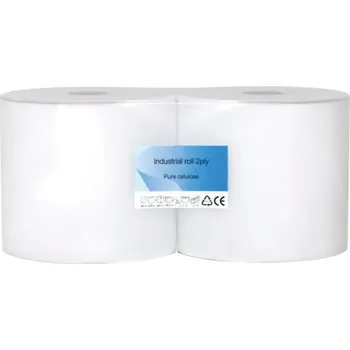 Utěrka Utěrka průmyslová - 2 vrstvy, bílá , 2 role, 240 m
