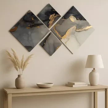 Váza Wallity Decorative MDF Painting, 4 Pieces, 4MDF1471082561