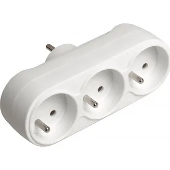 Elektrická zásuvka Rozbočovací zásuvka 3x230V, oválná, bílá