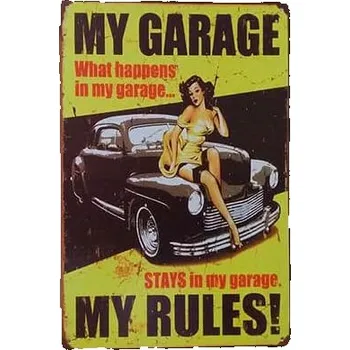 Plechová cedule Cedule My Garage My Rules