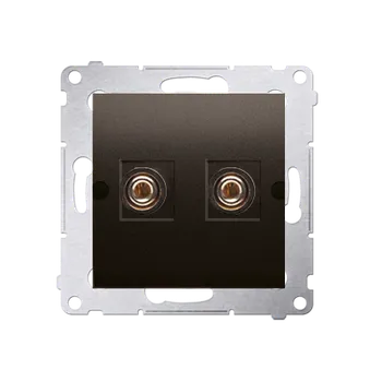 Elektrická zásuvka Zásuvka reproduktorová 1 násobná (přístroj s krytem), Simon 54, barva hnědá metalizovaná