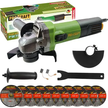 oscilační bruska Procraft PW750 - úhlová bruska + 10x řezný kotouč CD125x1.0b v kovovém boxu