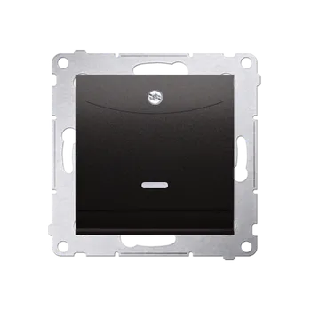 Elektrická zásuvka Spínač na kartu (přístroj s krytem), s orientačním LED podsvětlením, Simon 54, barva antracitová metalizovaná