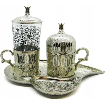 Turecká sada na kávu a čaj, šálky a podnos