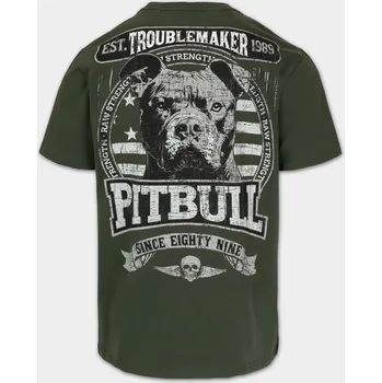 Pánské tričko PitBull West Coast Triko TROUBLEMAKER - zelené XL