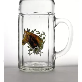 Sklenice Skleněný půllitr - kůň (Skleněný tuplák)