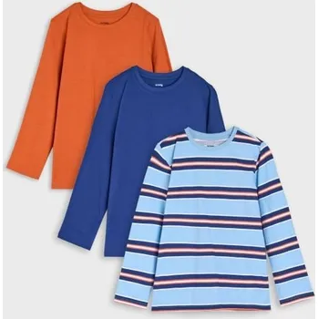 Chlapecké tričko Sinsay - 3 balení triček s dlouhým rukávem - světle modrá - 900GE-50X - 900GE-50X-110