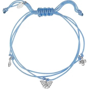 Náramek Náramek se stříbrnými prvky a zirkony - motýl, květ, list - AP541-3839