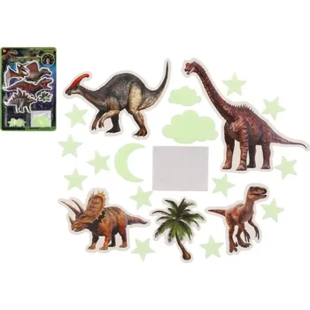 Dinosauři na zeď/strop svítící ve tmě papír/plast 2 druhy
