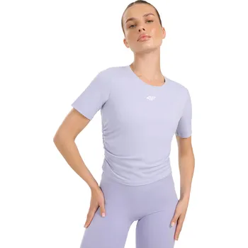 Dámské oblečení Dámské tréninkové triko s krátkým rukávem 4F-TSHIRT FNK F1524-WAW25TFTSF1524-34S-LIGHT BLUE Modrá S