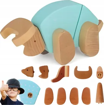 Dřevěná hračka Klocki DREWNIANE pro děti, snadné a rychlé spojování, různé vzory, EKOLOGICKÉ