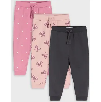 Dívčí kalhoty Sinsay - Bavlněné kalhoty 3 pack - pastelová růžová - 460GK-03X - 460GK-03X-80
