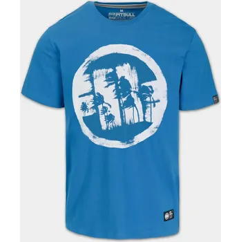 Pánské tričko PitBull West Coast Triko LOGO PALMS - modré M