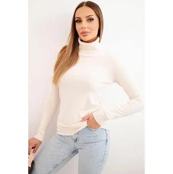 Dámský svetr Kesi Dámský svetr z viskózy s rolákem a dlouhým rukávem Barva: Béžová, Velikost: UNI