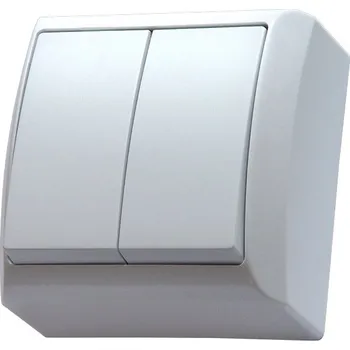 vypínač Vypínač (spínač) dvojitý, povrchová montáž, barva bílá