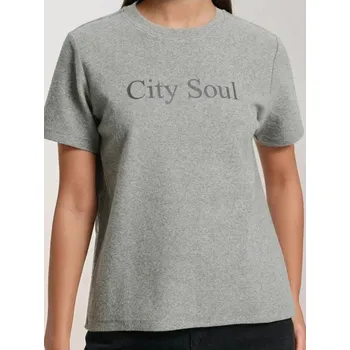 Dámské tričko Sinsay - Tričko s nápisem - šedá - 605FG-90X - 605FG-90X-M