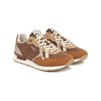 Dámská obuv Pepe Jeans Sneakersy Brit Glitter W PLS400005 Hnědá 37