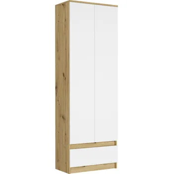 Komoda Skříň Framire Moderní 60 x 180 x 35 cm bílá, dub artisan