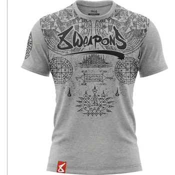 Oblečení pro bojové sporty Pánské Muay Thai tričko 8 weapons Yantra - šedé L